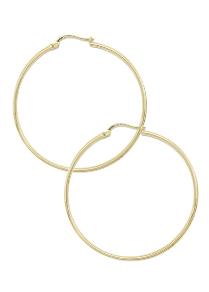 10K Womens Gold Hoop Earrings | Customizable Size | 1.5 MM