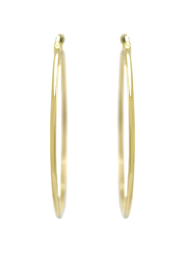 10K Womens Gold Hoop Earrings | Customizable Size | 1.5 MM