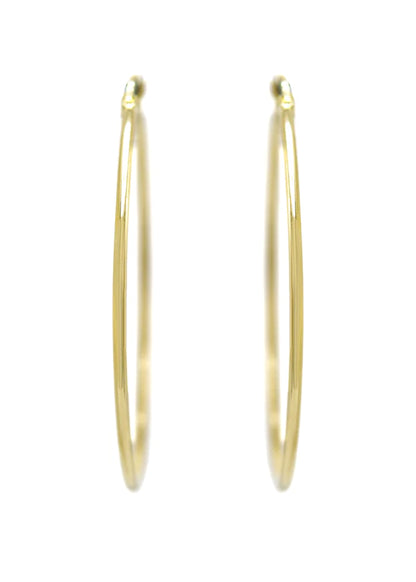 10K Womens Gold Hoop Earrings | Customizable Size | 1.5 MM