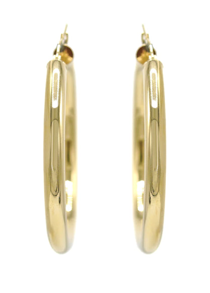 10K Womens Gold Hoop Earrings | Customizable Size | 5MM