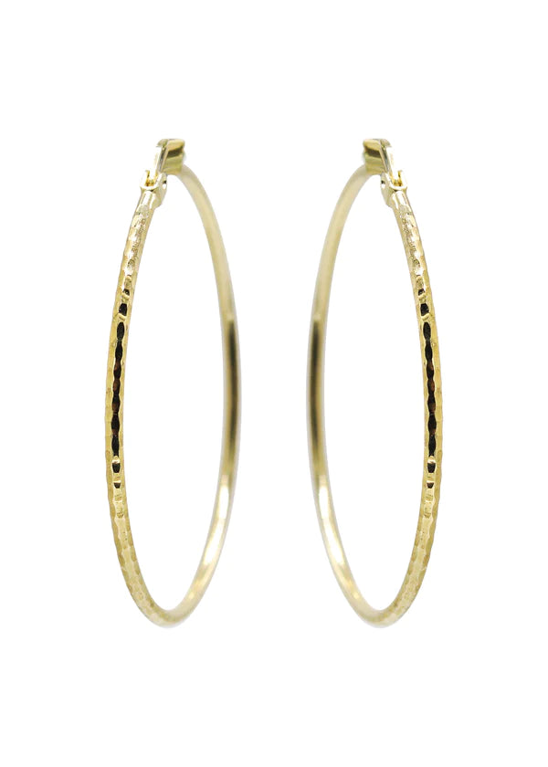 10K Womens Gold Hoop Earrings | Customizable Size | 1.5MM