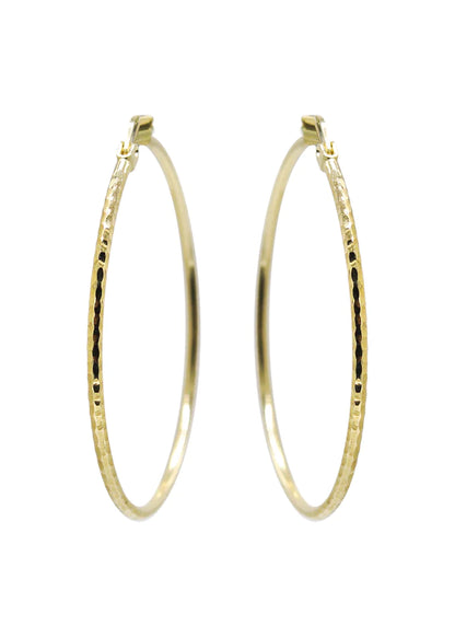 10K Womens Gold Hoop Earrings | Customizable Size | 1.5MM