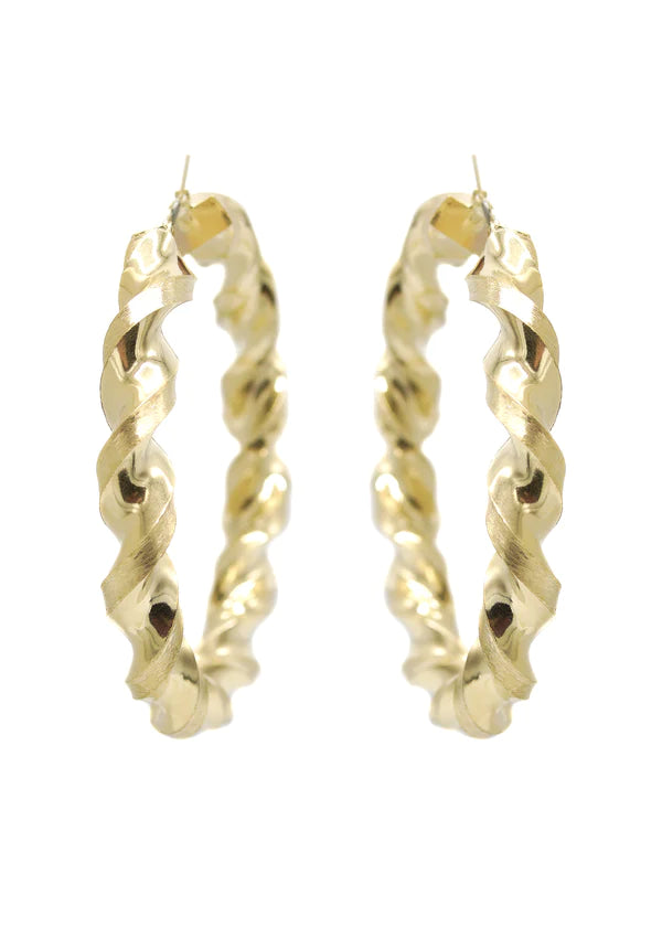 10K Womens Gold Hoop Earrings | Customizable Size | 10MM