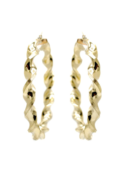 10K Womens Gold Hoop Earrings | Customizable Size | 8MM