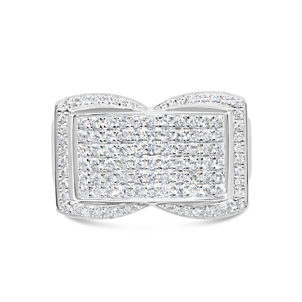 Mens Diamond Pinky Ring | 14K White Gold | 1.30CTW