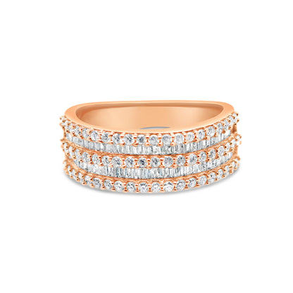 Mens Gold Round and Baguette Diamond Ring | 14K | 1.70CTW
