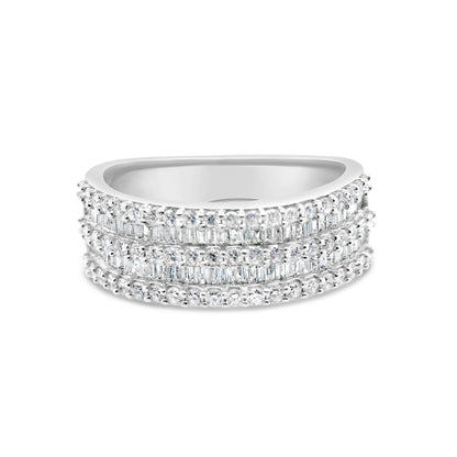Mens Gold Round and Baguette Diamond Ring | 14K | 1.70CTW