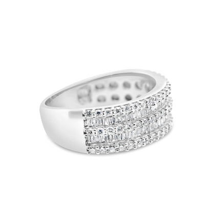 Mens Gold Round and Baguette Diamond Ring | 14K | 1.70CTW