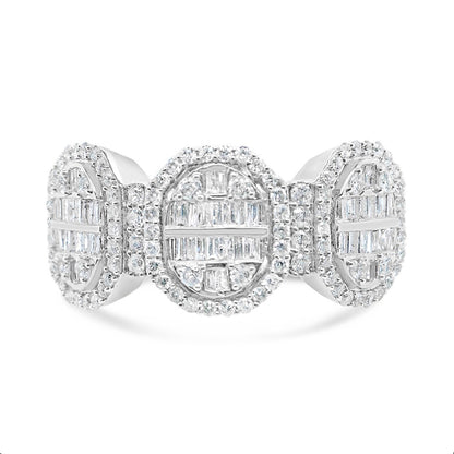 Mens Gold Round and Baguette Diamond Ring | 14K | 1.55 CTW