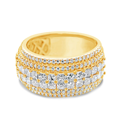 Gold Princess Cut Diamond  Ring | 14K | 3.58 CTW
