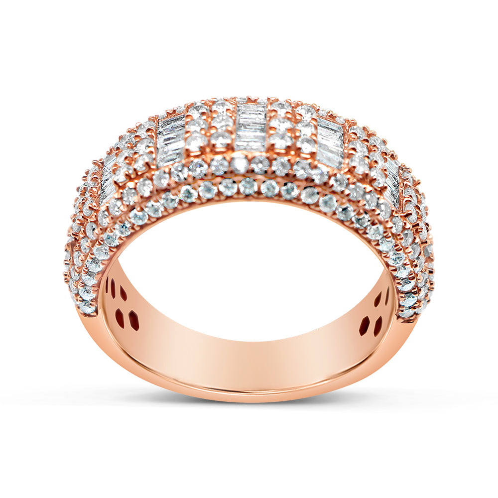 Gold Round and Baguette Diamond Ring | 14K | 2.04 CTW