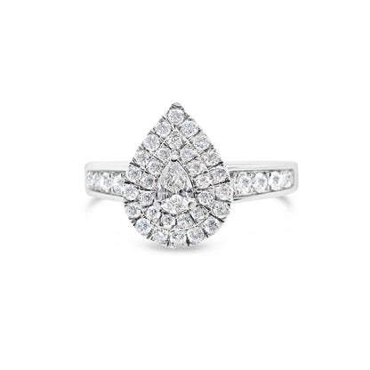 Gold Diamond Tear Drop/Pear Engagement Ring | 14K | 0.87 CTW