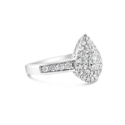 Gold Diamond Tear Drop/Pear Engagement Ring | 14K | 0.87 CTW