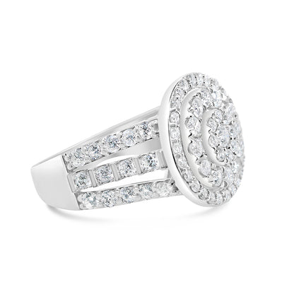Gold Diamond Big Round Engagement Ring | 10K | 2.00 CTW