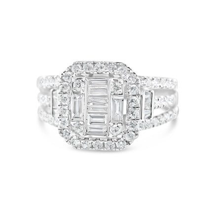 Gold Diamond Square Engagement Ring | 10K | 0.98 CTW