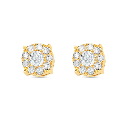 Gold Diamond Round Earrings | Yellow Gold 14K | 0.31CT | 5MM