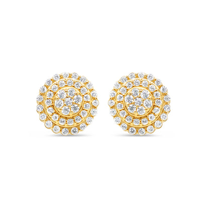 14K Yellow Gold | Diamond Earrings | 0.53CTW | 9.7MM