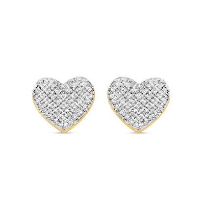10K Yellow Gold | Diamonds Heart Earrings | 0.58CTW | 10.45MM