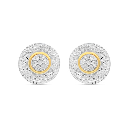 14k Gold Diamond Round Earrings 9.7mm 0.65CTW