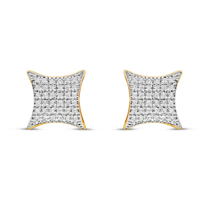 10k Gold Diamond Kite Earrings 12mm .25CTW