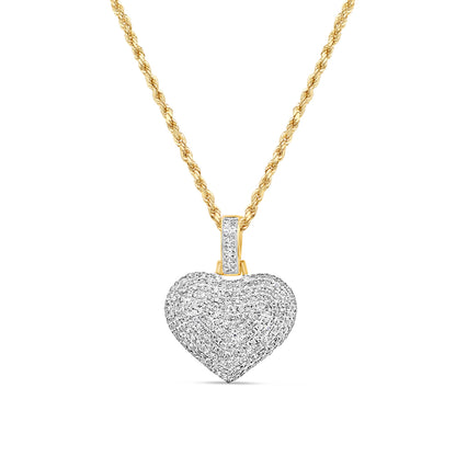 Heart Pendant with Necklace | 14K Yellow Gold | 18.75MM| 0.78CT