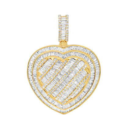 3D Heart Pendant with Necklace | 14K Gold| Color Options Available | 27.43MM| 2.77CT