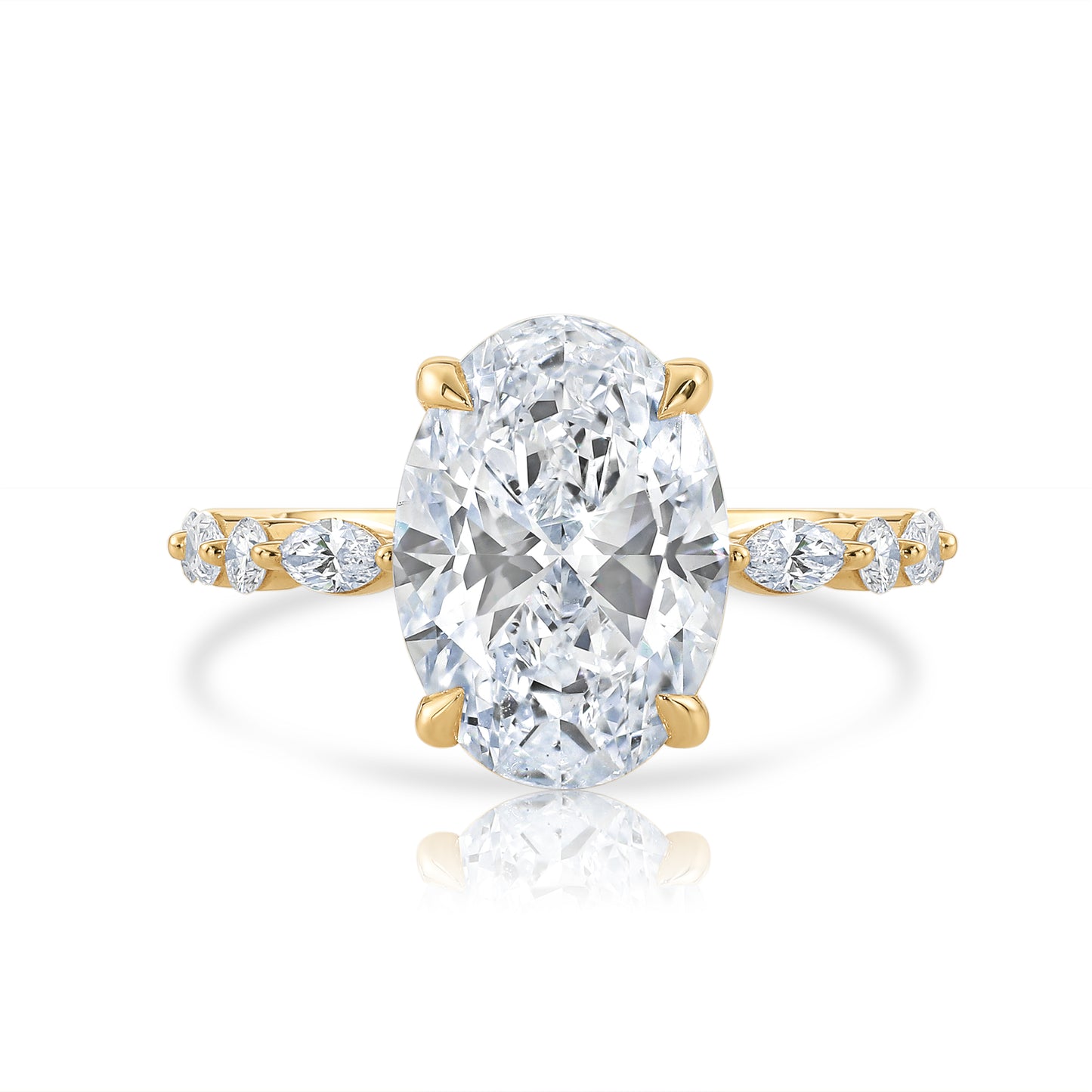 4.60CT E VS1 Oval Lab Grown Diamond Engagement Ring 14kt
