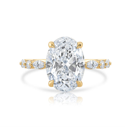4.60CT E VS1 Oval Lab Grown Diamond Engagement Ring 14kt