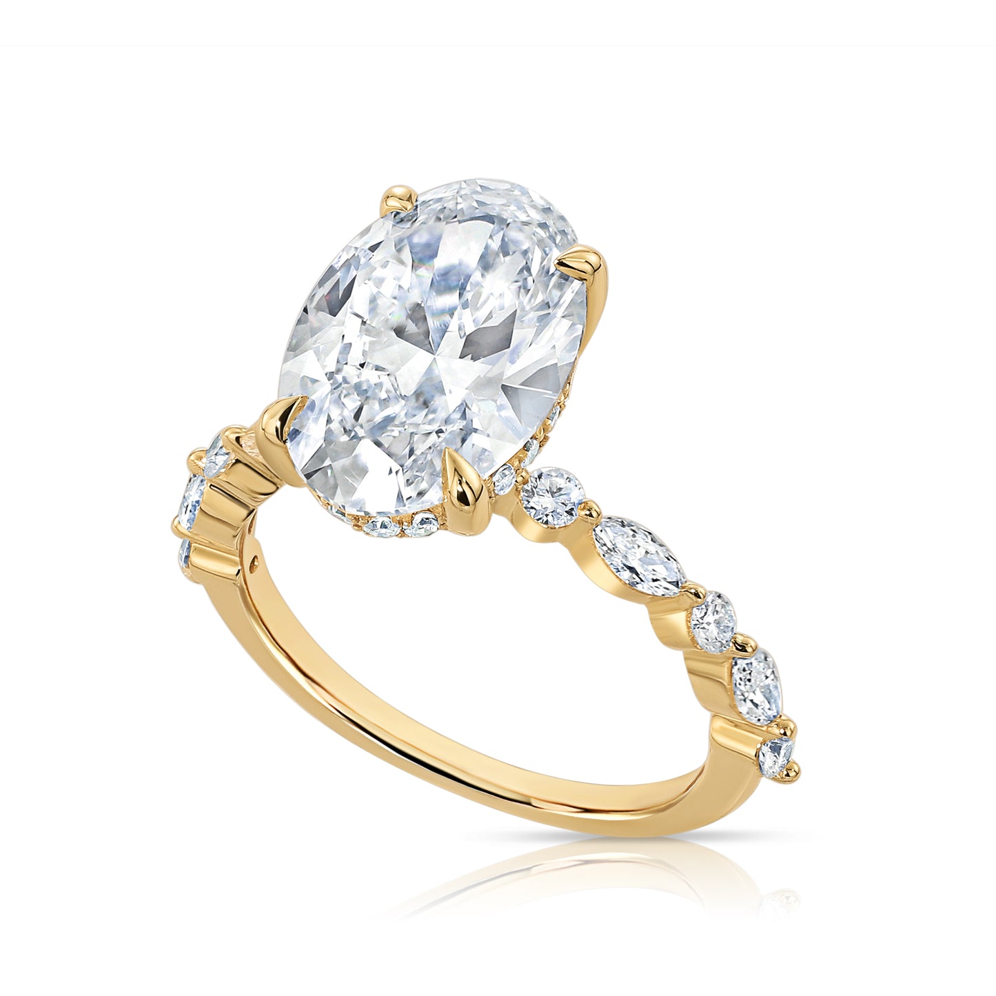 4.60CT E VS1 Oval Lab Grown Diamond Engagement Ring 14kt