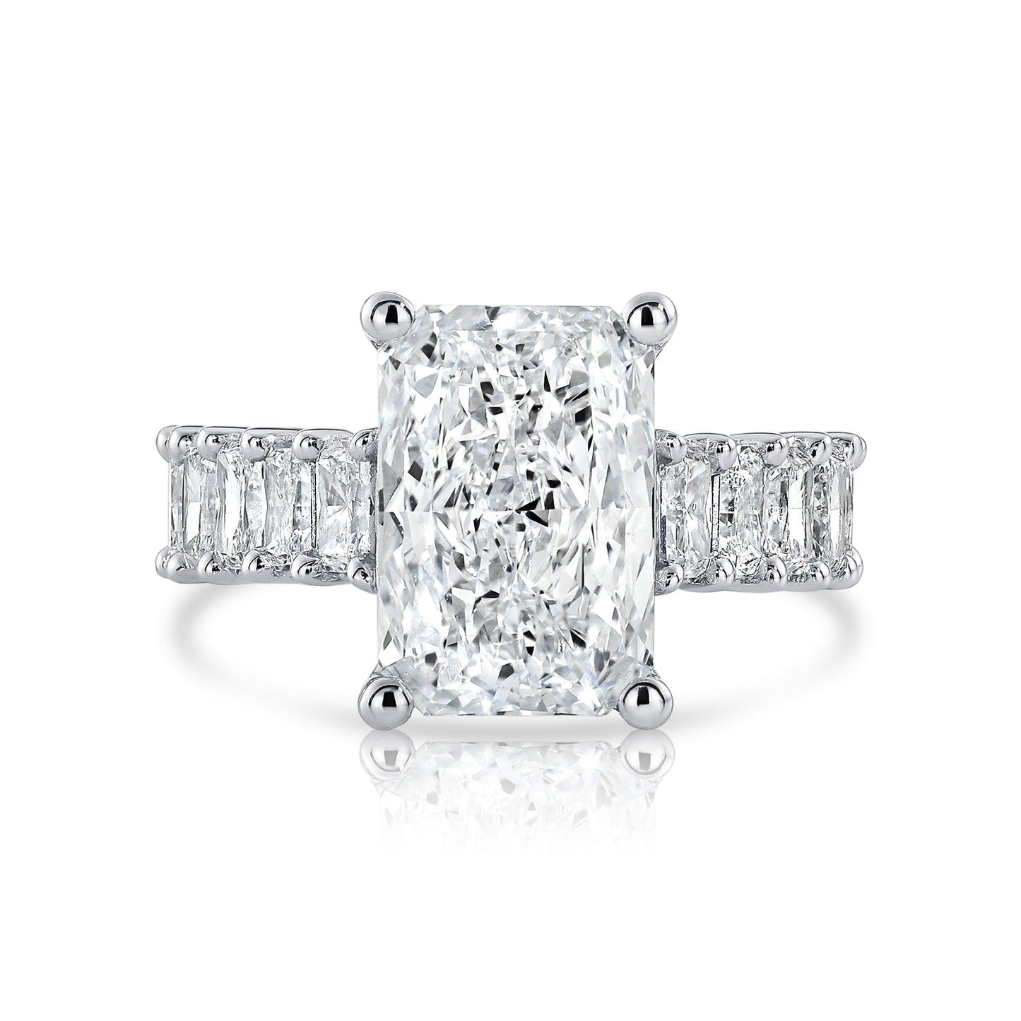 7.00 E VS1 Radiant Lab Grown Diamond Engagement Ring 14kt