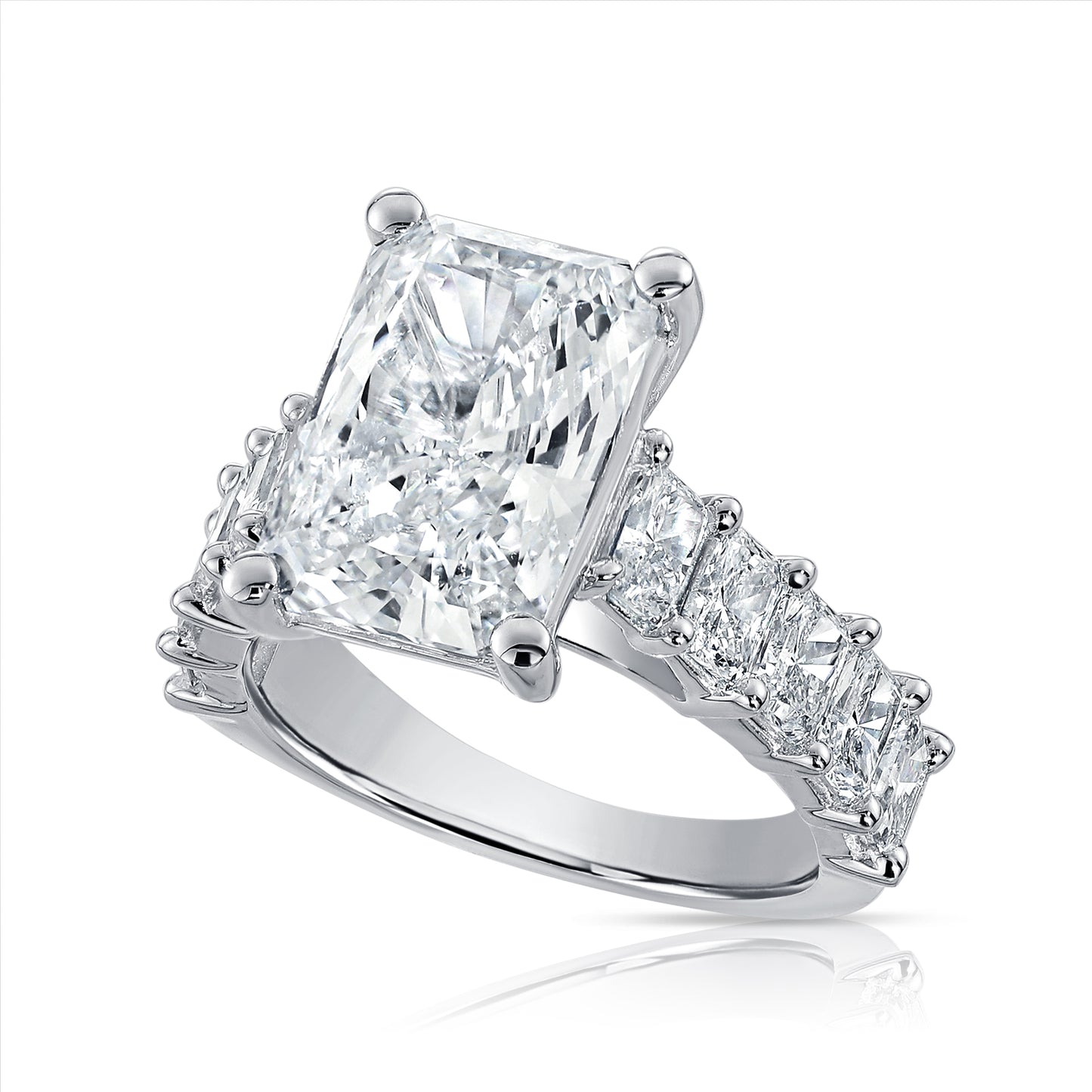 7.00 E VS1 Radiant Lab Grown Diamond Engagement Ring 14kt