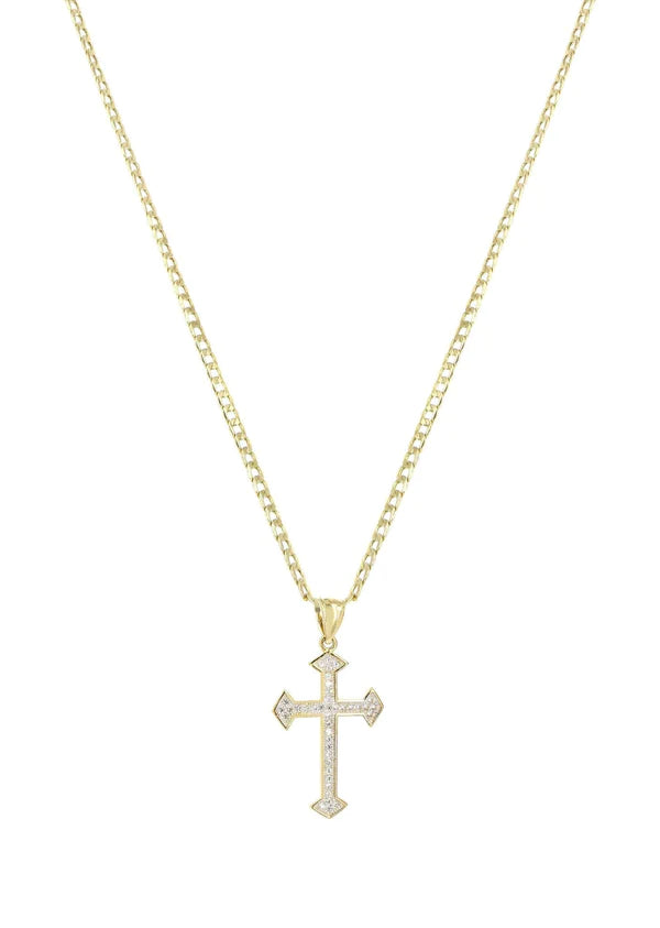 10K Gold Cross Necklace For Men | 4.23 Grams