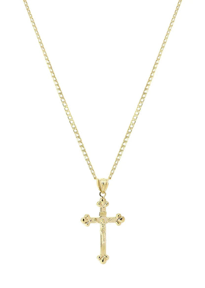 10K Gold Crucifix / Cross Necklace For Men | 2.9 Grams
