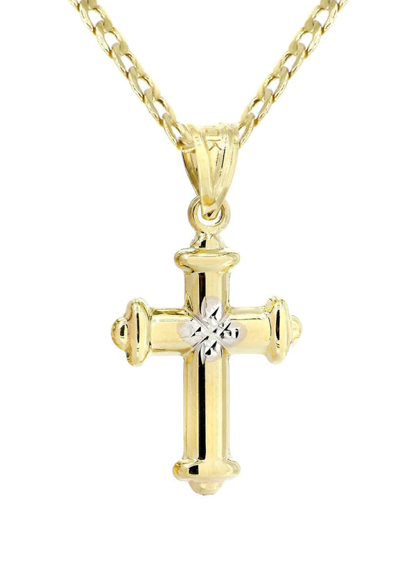 10K Gold Crucifix / Cross Necklace For Men | 3.1 Grams