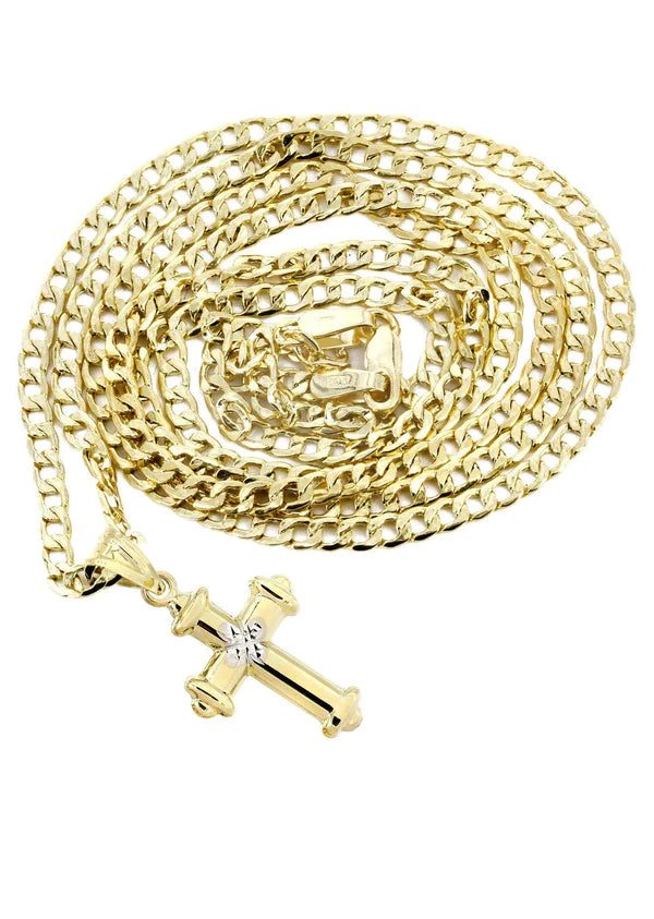10K Gold Crucifix / Cross Necklace For Men | 3.1 Grams