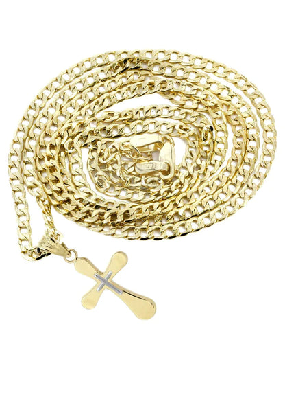 10K Gold Crucifix / Cross Necklace For Men | 3.4 Grams