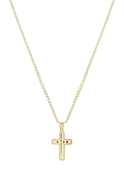 10K Gold Crucifix / Cross Necklace For Men | 3.1 Grams