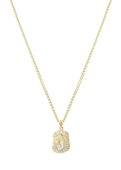 10K Gold Necklace & Gold Jesus Piece Necklace | 4.14 Grams
