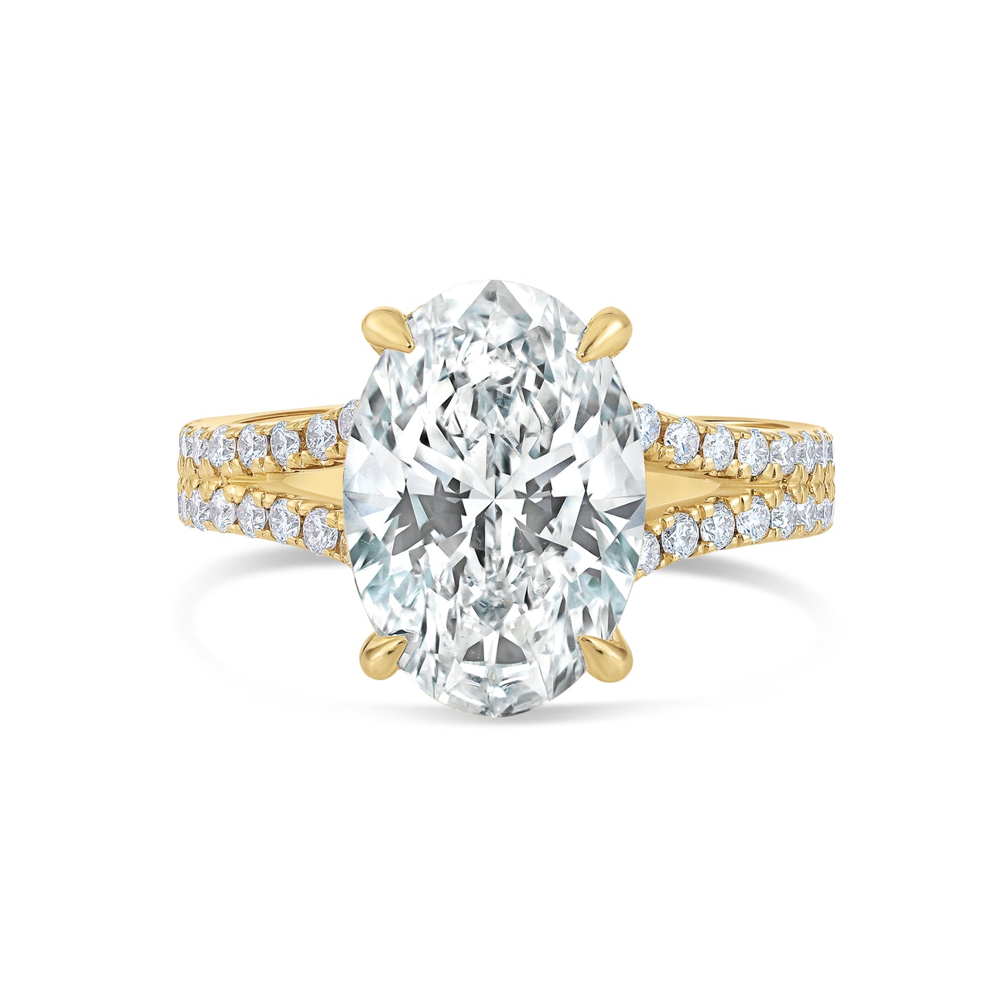 5.04CT E VS1 Oval Lab Grown Diamond Hidden Halo Engagement Ring 14kt