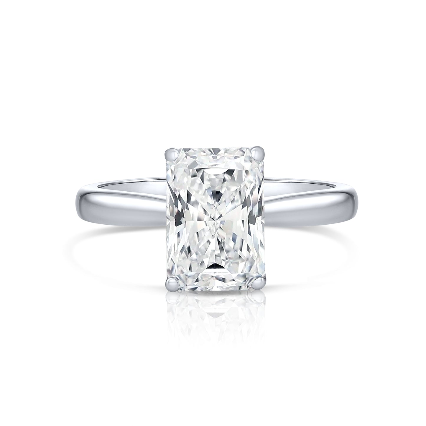 2.55CT E VS1 Radiant Lab Grown Diamond Engagement Ring 14kt