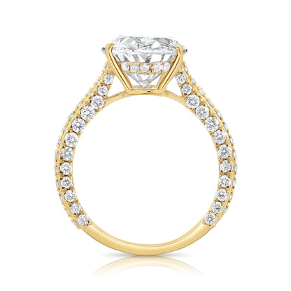 7.05CT E VS1 Oval Lab Grown Diamond Hidden Halo Engagement Ring 14kt