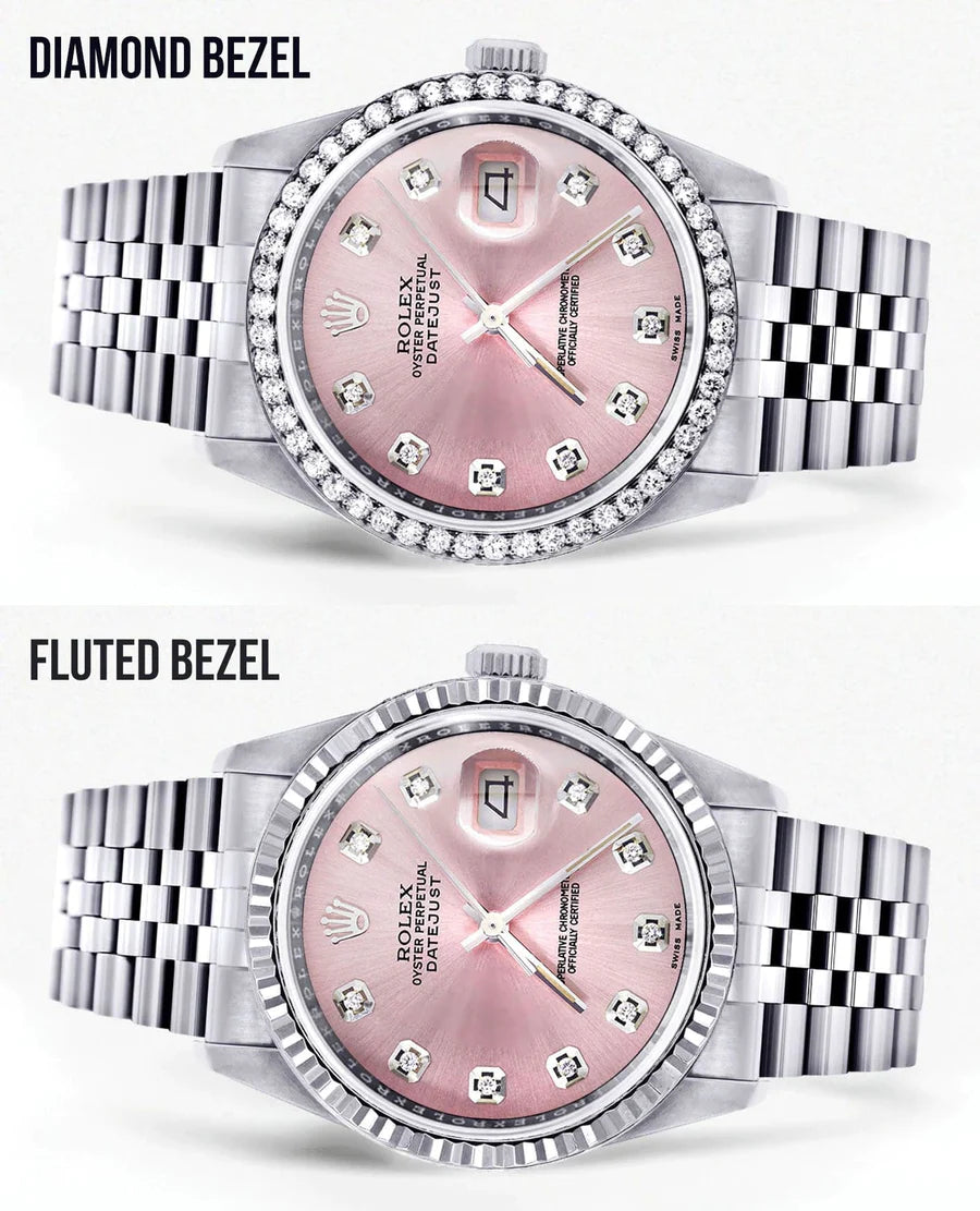 Rolex Datejust Watch 16014 for Men | 36MM | Diamond Pink Dial | Jubilee Band