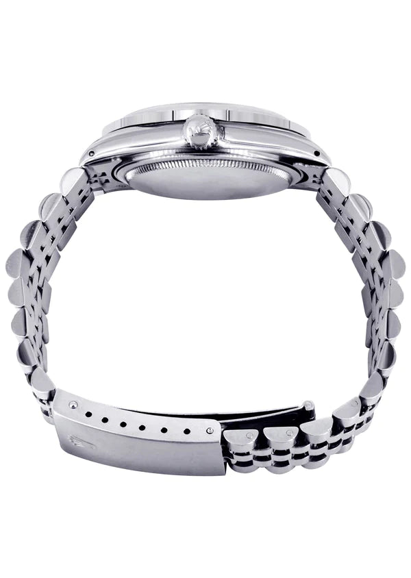 Diamond Rolex Datejust Watch 16200 | 36MM | Full Diamond Dial | Stainless Steel | Jubilee Band