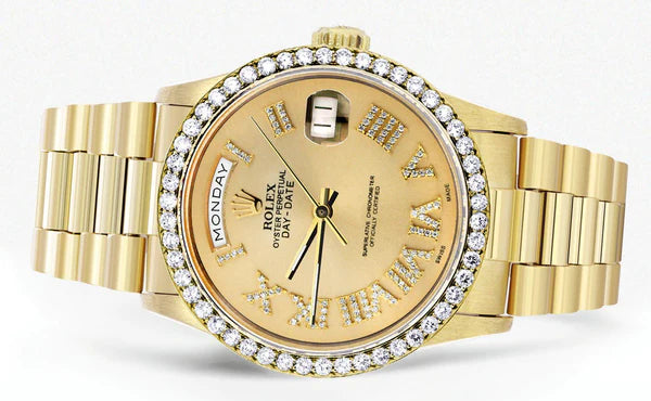 Rolex Day-Date Presidential | Model 18238 | 18K Yellow Gold | 36MM | Gold Diamond Roman Numeral