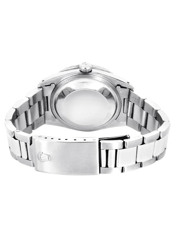 Diamond Rolex Datejust Watch 16200 | 36MM | Full Diamond Dial | Stainless Steel | Oyster Band