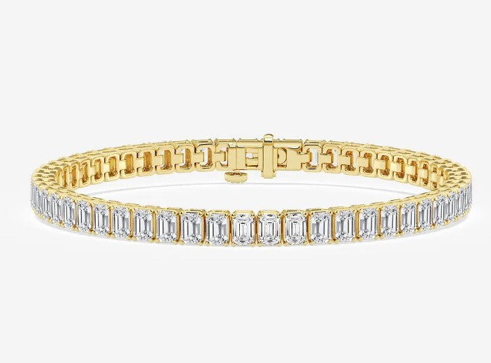 14KT LAB Diamond Tennis Bracelet 3.80 CTW • 14K Yellow Gold 14KT DIAMOND EARRINGS