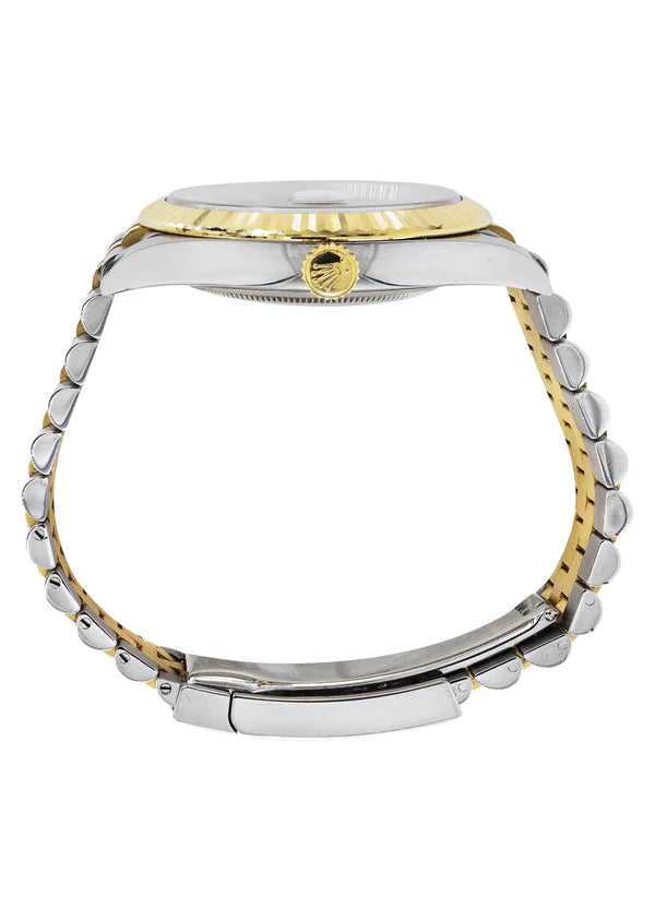 Rolex Datejust II Watch | 41MM | Custom Brown Diamond Roman Dial | 18K Yellow Gold & Stainless Steel | Jubilee Band