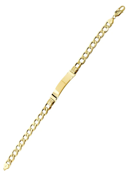 Hollow ID Cuban Bracelet 10K/14K Yellow Gold