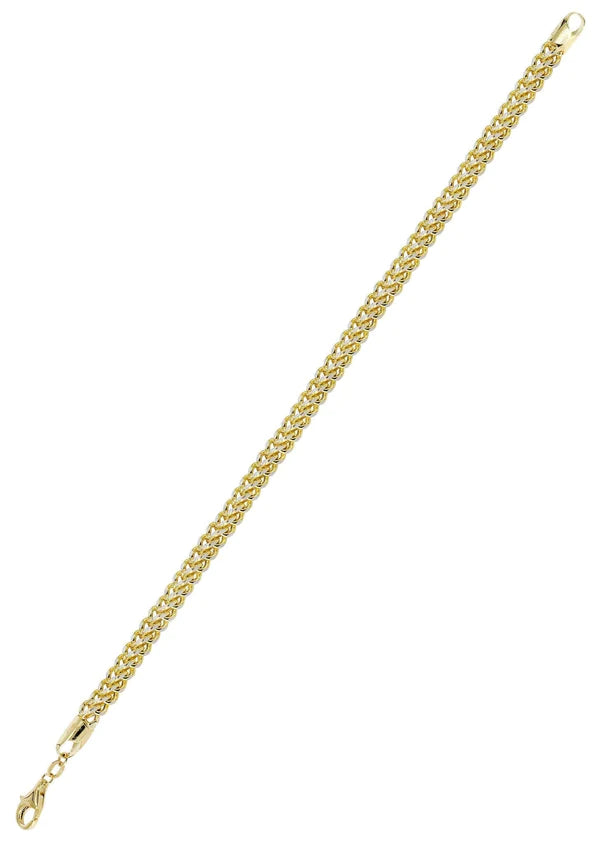hollow yellow white pave franco bracele