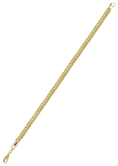 hollow yellow white pave franco bracele